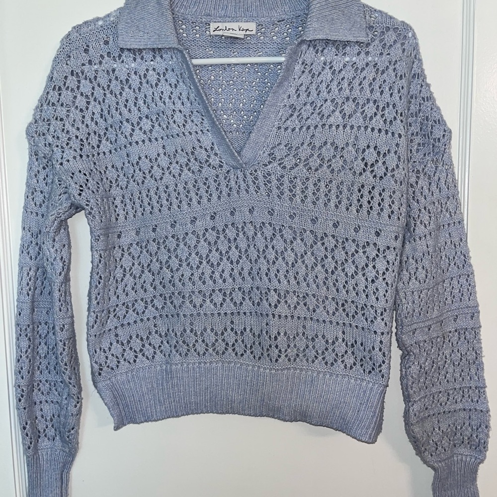 London Kaye Light Blue Knit Sweater